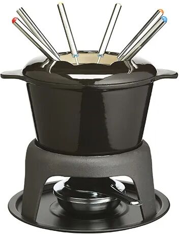 MasterClass Cast Iron Enamelled Black Fondue Set