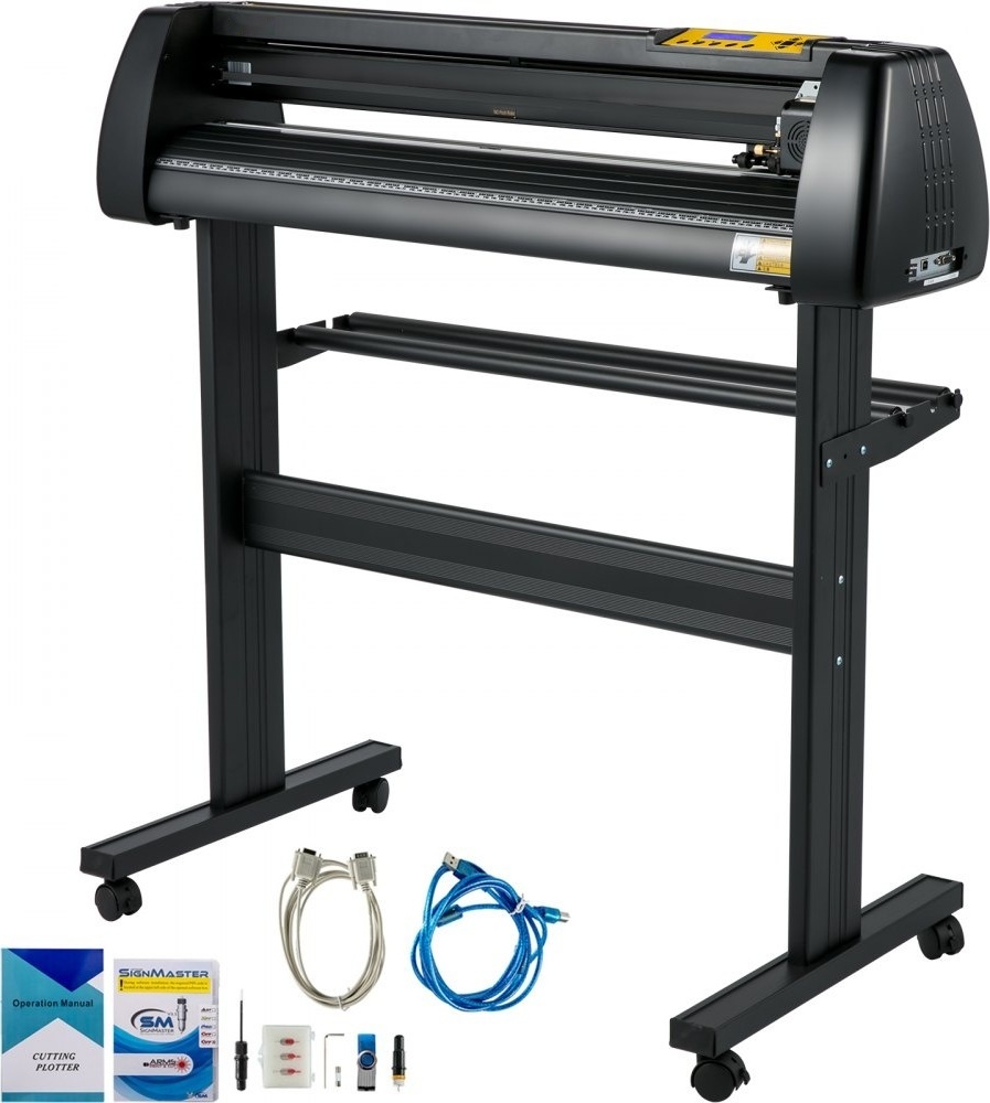 Vinyl-Schneidemaschine - 28-Zoll-Papierzufuhr-Schneideplotter-Paket - Vinyldrucker mit einstellbarer Kraft und Geschwindigkeit - LCD-Display - Windows-kompatibles Schilderherstellungsset mit Signmas