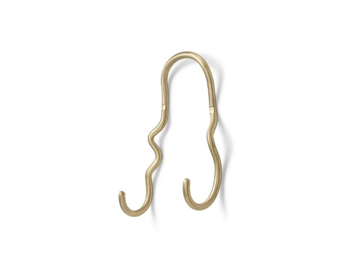 Ferm Living - Curvature Wandhaken doppelt, messing