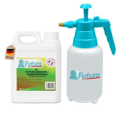 FUTUM 2L Ameisenspray / Termitenspray bekämpft Insekten, Eier, Larven ohne Biozide auf Wasserbasis, Sofortwirkung ohne Flecken + 2L Sprüher