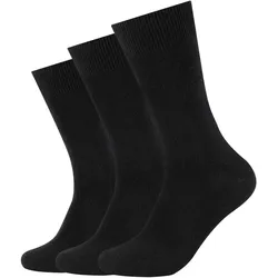 3er Pack camano Comfort Baumwoll Crew Socken 0005 - black 35-38