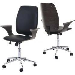 Bürostuhl MCW-C54, Chefsessel Drehstuhl, Bugholz Kunstleder ~ Grau, Sitzfläche schwarz