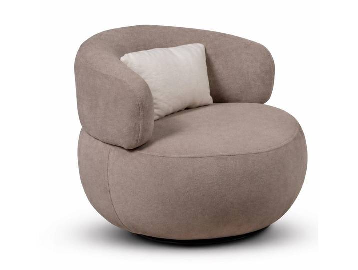JVmoebel Polstergarnitur Sessel Braun Runde Form Weiche Rückenlehne Kompakt Modern Elegant Neu, (1-tlg), Made in Europa