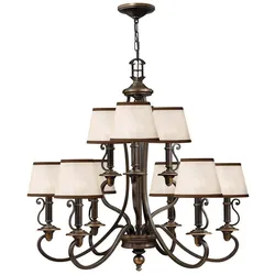 Elstead Lighting, Kronleuchter, Plymouth Kronleuchter E14 9-fach Ältere Bronze (70.50 cm)