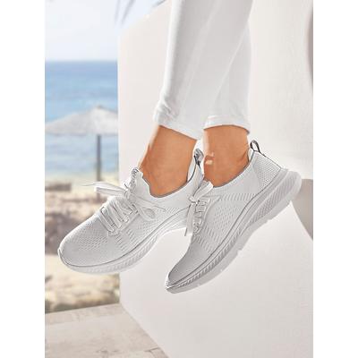 Sneaker HEINE, Damen, Gr. 37, Textil, weiß, Schuhe Sneaker