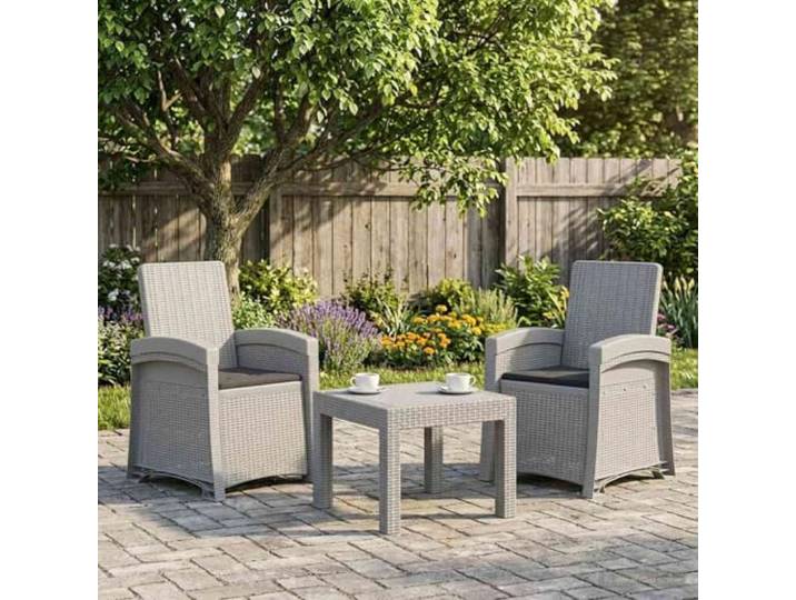 ZQQLVOO Liegesessel Garten Rattan-Optik 2 STK Weiß Anthrazit PP verstellbar 3-fach verstellbare Rückenlehne, wetterbeständig, für Garten Terrasse Balkon, leicht beweglich