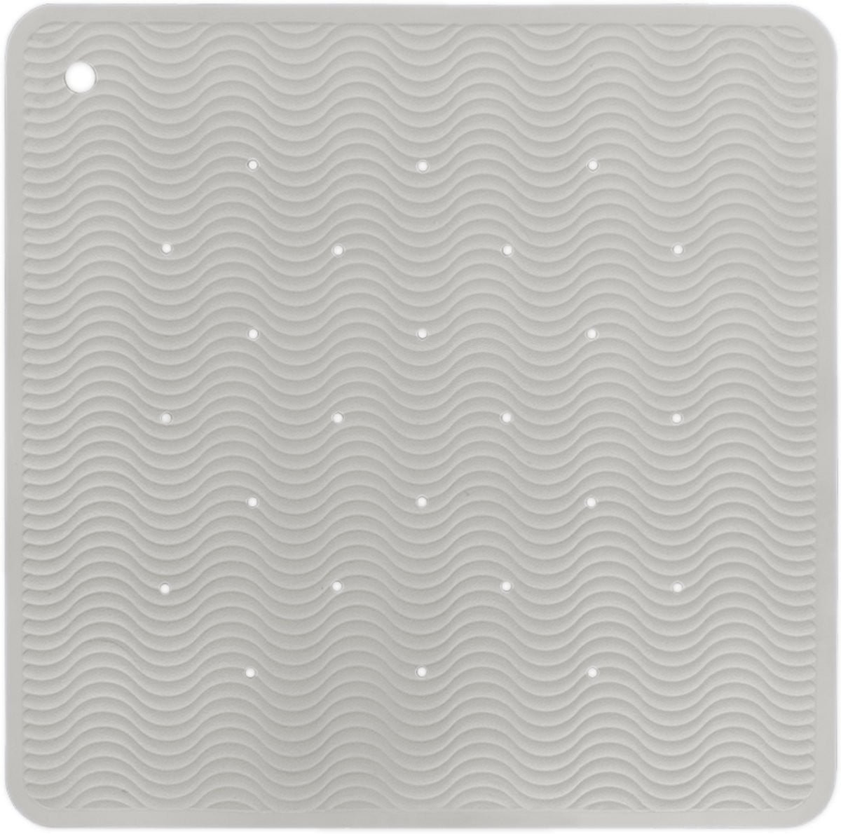 Hevea Wave Badmat Square - Granite
