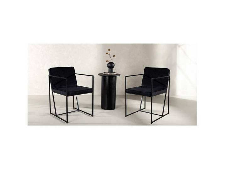 BOURGH Esszimmerstuhl RICHMOND 2er Set Esstischstühle - Stuhl in schwarz
