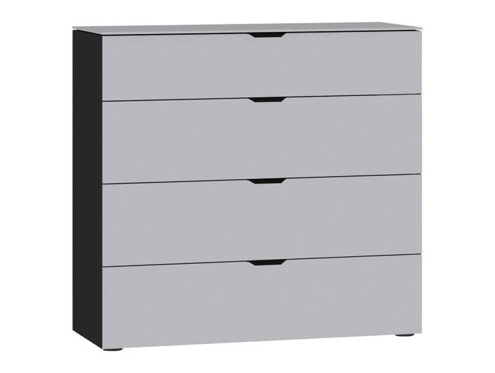 Kommode, Schwarz & Hellgrau, 90x87x43 cm, Metall, 4 Schubladen, Modern, Jutzler