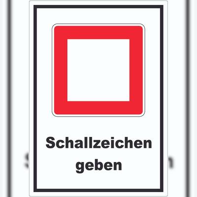 HB-Druck Schallzeichen geben Aufkleber mit Symbol und text Horn benutzen A6 (105x148mm)