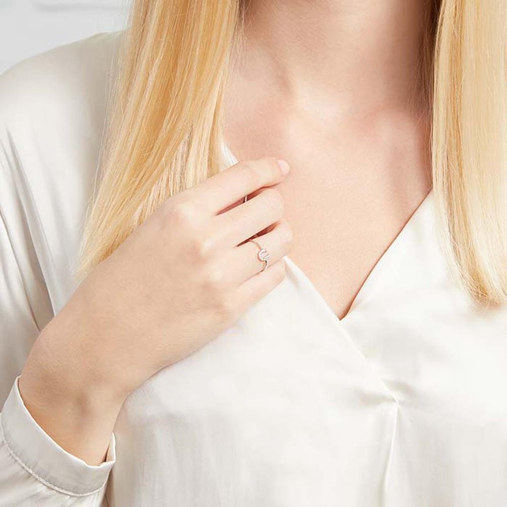 Unique Ring Hufeisen 925er Silber Zirkonia