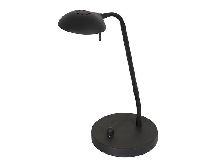 Tischleuchte Biron 17 x 60 x 35cm Schwarz Eisen, pulverbeschichtet Klarglas LED LED-Platine