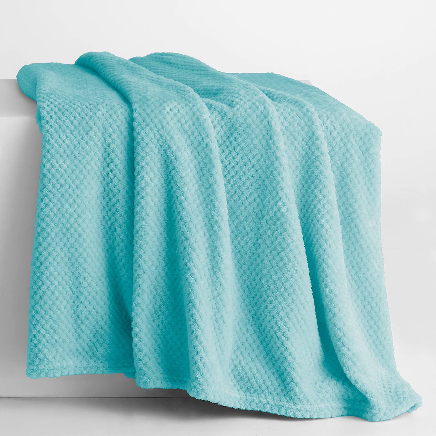 home24 Knuffeldeken Enry Turquoise/Turquoise Microvezel 70 x 150 cm