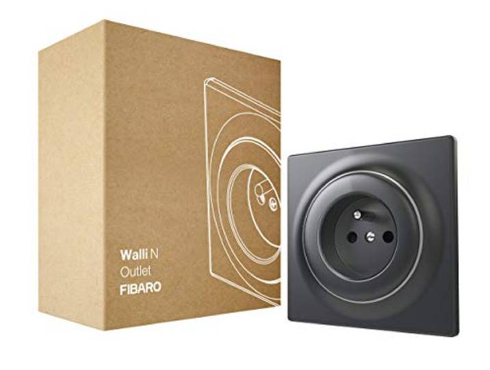 FIBARO Walli Outlet N E / Hoogwaardige inbouwdoos, type E, antraciet, FGWSONE-011-8