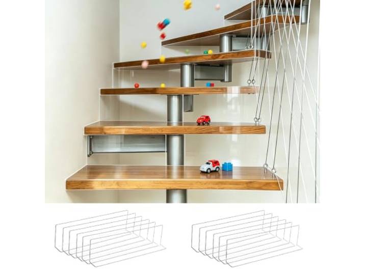 Spielzeugblocker Treppen Schutz mit Klebeband, Unsichtbarer Couch Blocker 12er Set Platzsparender Treppen-Lücken-Blocker, Haustiersichere Barriere für Offene Treppen, Staubschutz unter Möbeln