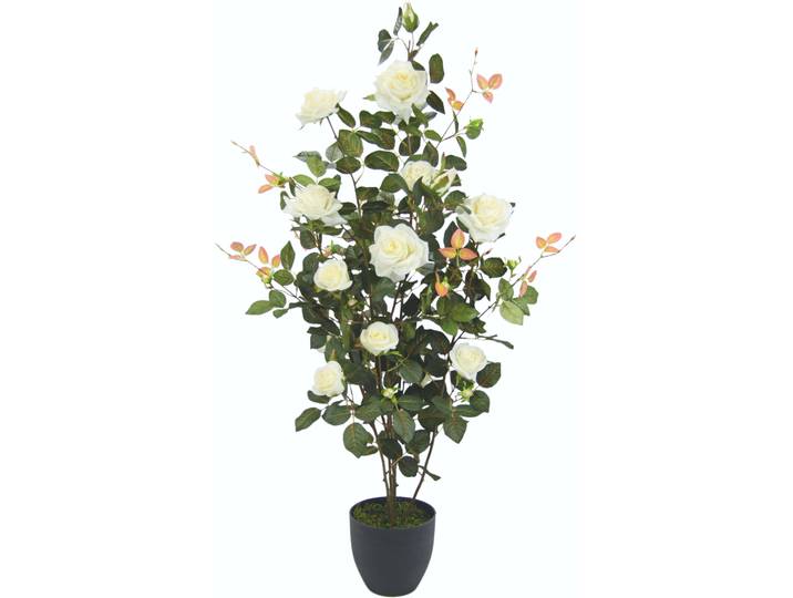 Kunstbaum I.GE.A. Rosenbusch im Topf , weiß, B:45cm H:115cm L:45cm, Obermaterial: 95% Polyester, 5% Kunststoff, Kunstpflanzen, Kunstbaum, Kunstrosen Kunstpflanzen Rosenstrauch Deko Hochzeit