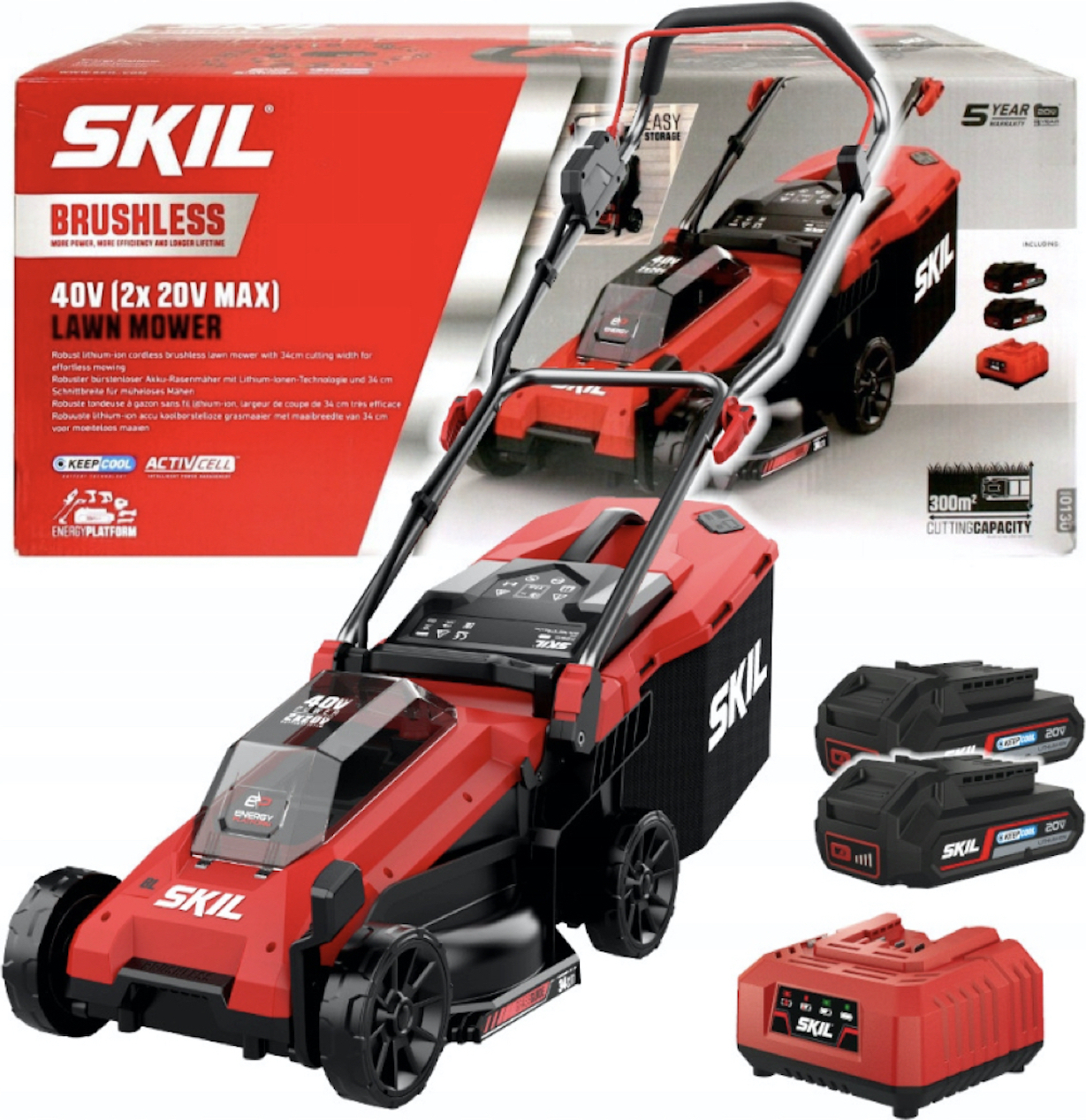 Skil GM1E0130BA Græsslamaskine Elektrisk 34 cm Skærebredde