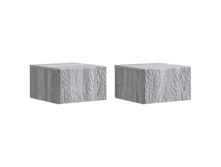 LMTYOENFG Hängender Nachttisch 2er Set Grau Sonoma 49x34,5x20cm Platzsparendes Schweberegal mit Schublade für Schlafzimmer oder Gästezimmer, pflegeleicht und tragfähig bis 60 kg.