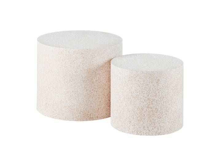 Beistelltisch Paul Beige Steinoptik, 2er Set