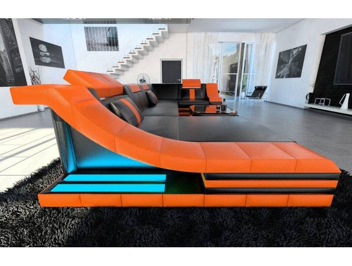 Wohnlandschaft Turino U-Form in Leder