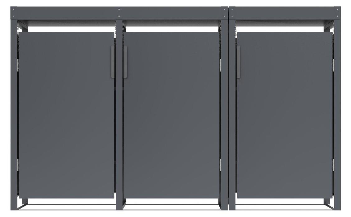 Mülltonnenbox 200 x 124 x 80 cm Metall Anthrazit