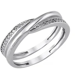 trendor 21798 Damenring 925 Silber Rhodiniert Zirkonia-Ring, 56/17,8