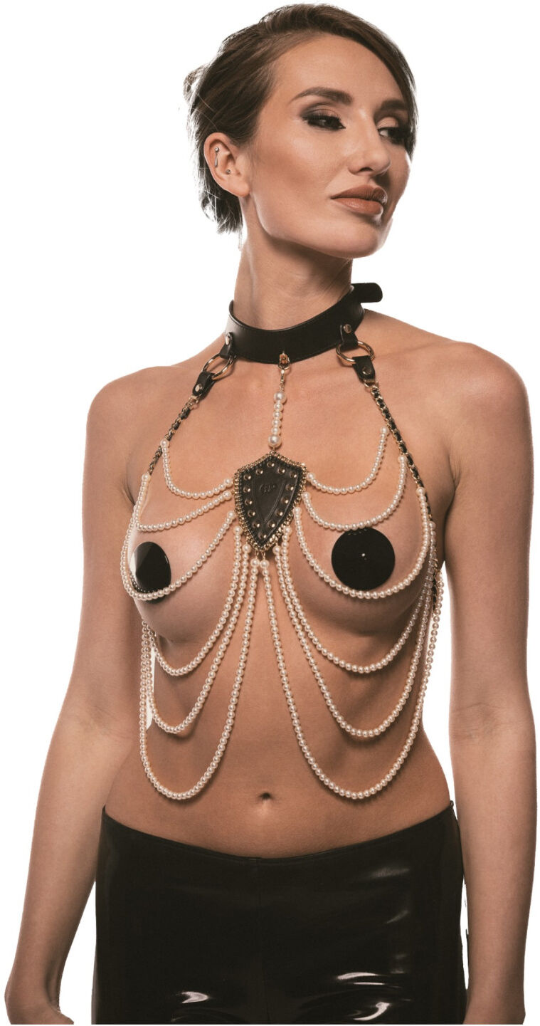 Guilty Pleasure Allure - collar and body chain set (black)