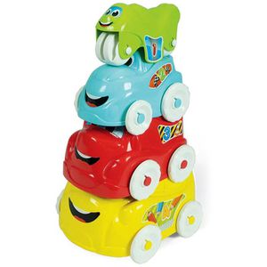 Clementoni Motorikspielzeug 17111, Stapelautos, Stapelspiel aus Kunststoff, ab 10 Monate