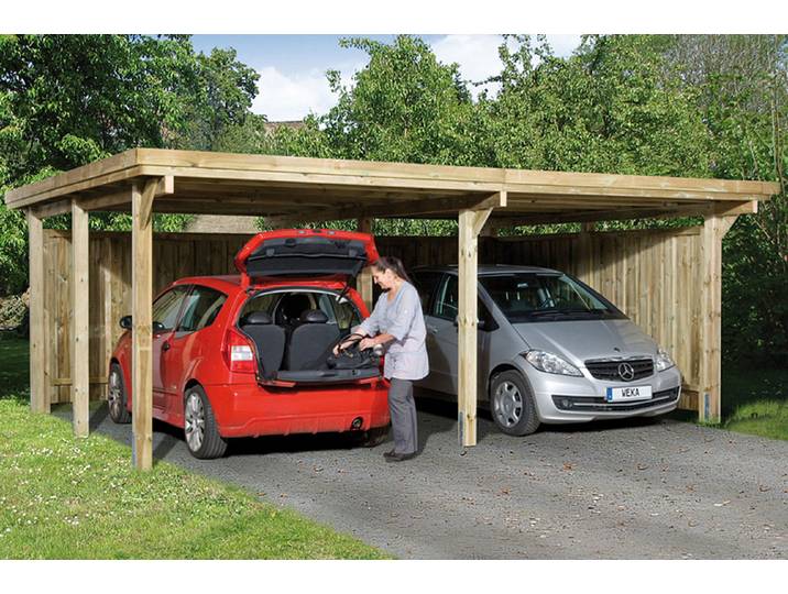 Weka Doppelcarport Optima Duo 1 Holz 389 × 576 cm