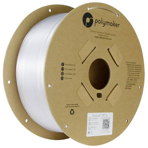 Polymaker PB01044 Filament PETG hitzebeständig, hohe Zugfestigkeit 1.75mm 3000g Klar PolyLite 1St.