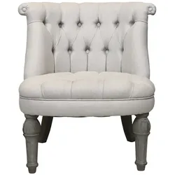 Chic Antique Franz. Sessel in Leinenstoff, H71/L67/B66 cm beige