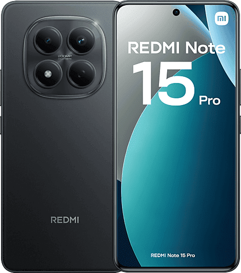 Xiaomi Redmi Note 15 Pro, Negro, 256 GB, 8 GB RAM, 6.77" AMOLED FHD+, MediaTek Helio G200–Ultra, 6500 mAh