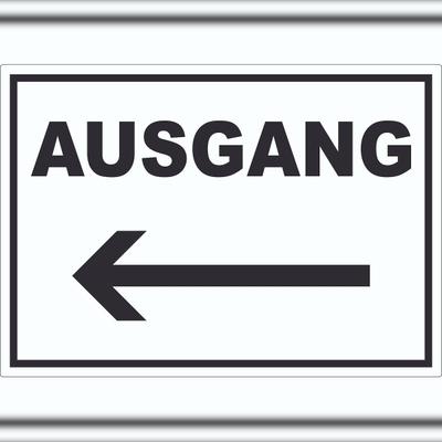 HB-Druck Ausgang Pfeil links Aufkleber A1 (594x841mm)