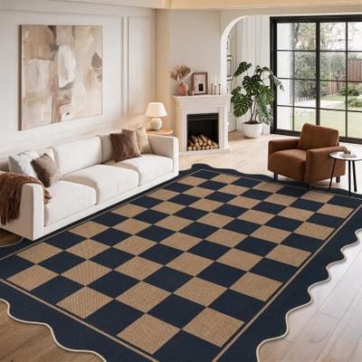Garvee Modern Geometric Scalloped Easy Jute Area Rug