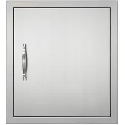 VEVOR Grill-Zugangstür, 457 x 508 mm, Einzelne Außenküchentür, Flächenbündig Montierte Edelstahltür, Vertikale Wandtür mit Griff und Haken, für Grillinsel, Grillstation, Außenschrank