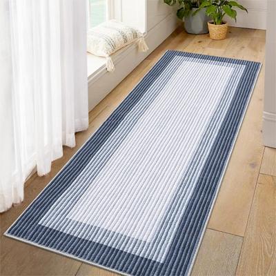 Garvee Ribbed Pattern Modern Washable Stripes Area Rug