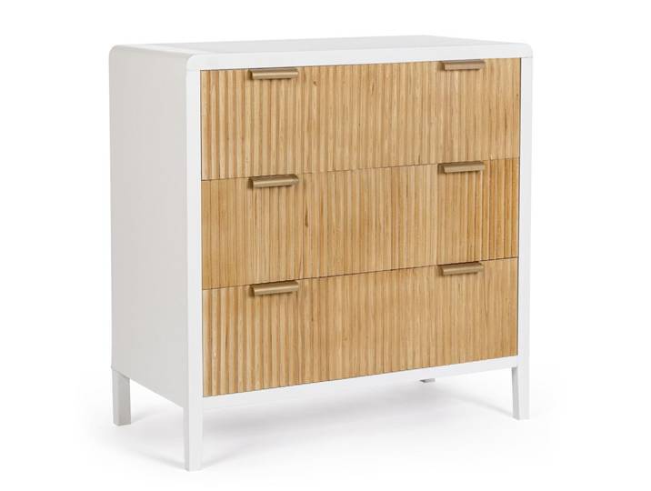 Feeling4Home Kommode Charley aus Paulowniaholz, 3 Schubladen