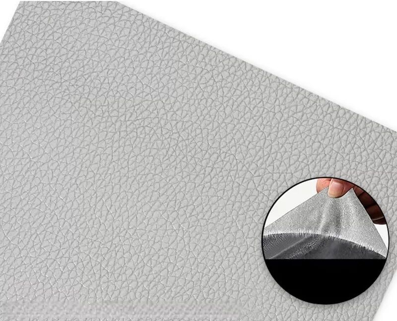 INF PU Leder Reparaturflicken Selbstklebend - 35x137cm - Für Sofas, Autositze und Möbel Grau