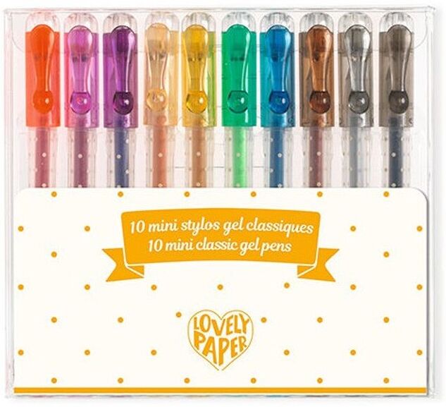 10 Mini Stylos Gel Classique Lovely Paper - Djeco
