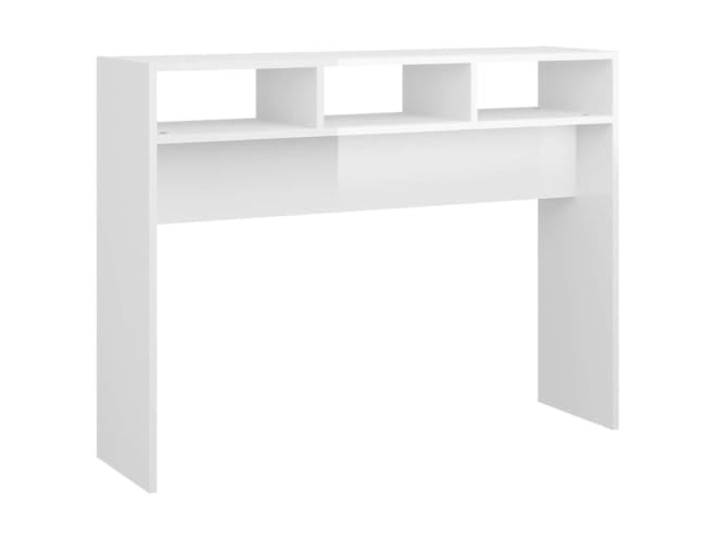 Favemtsl Konsolentisch Hochglanz-Weiß 105x30x80 cm Flurtisch Schlanker Ablagetisch in Glanz-Optik für Flur, Wohnzimmer, Büro und Schlafzimmer, pflegeleicht und dekorativ.