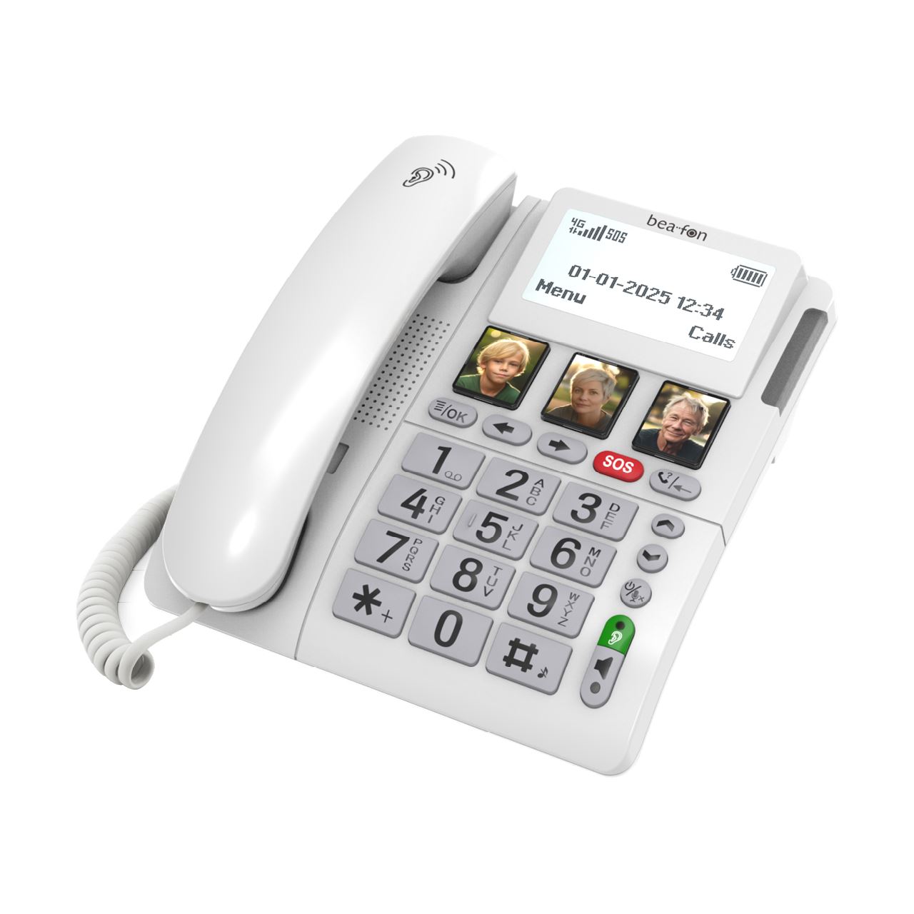 Beafon ML10 LTE, 4G Tisch- Mobiltelefon mit SOS Sender, weiß