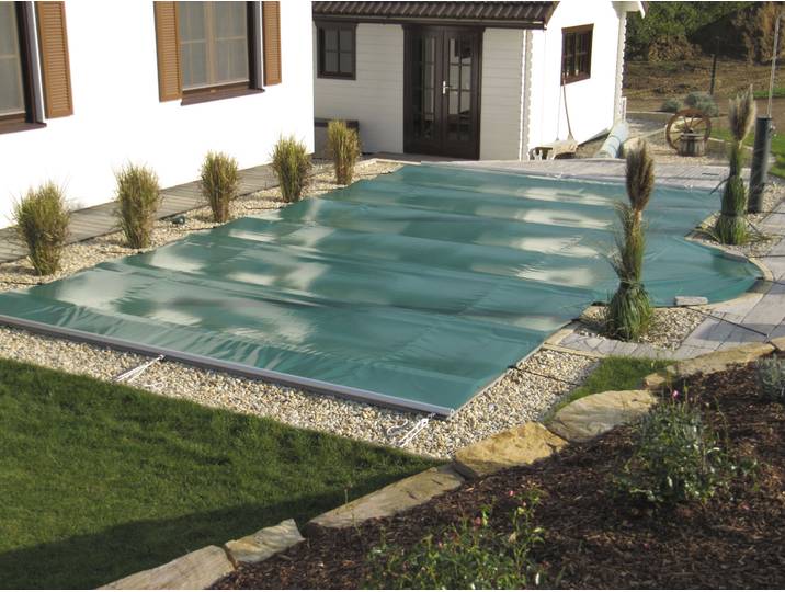 Pool-Abdeckplane KWAD mit Aluminium-Querstreben verstärkt für Pools der Größe 6,0 x 3,0 m , blau, B:350cm L:650cm, Polyvinylchlorid (PVC), Planen, Pool-Abdeckplane, in verschiedenen Farben