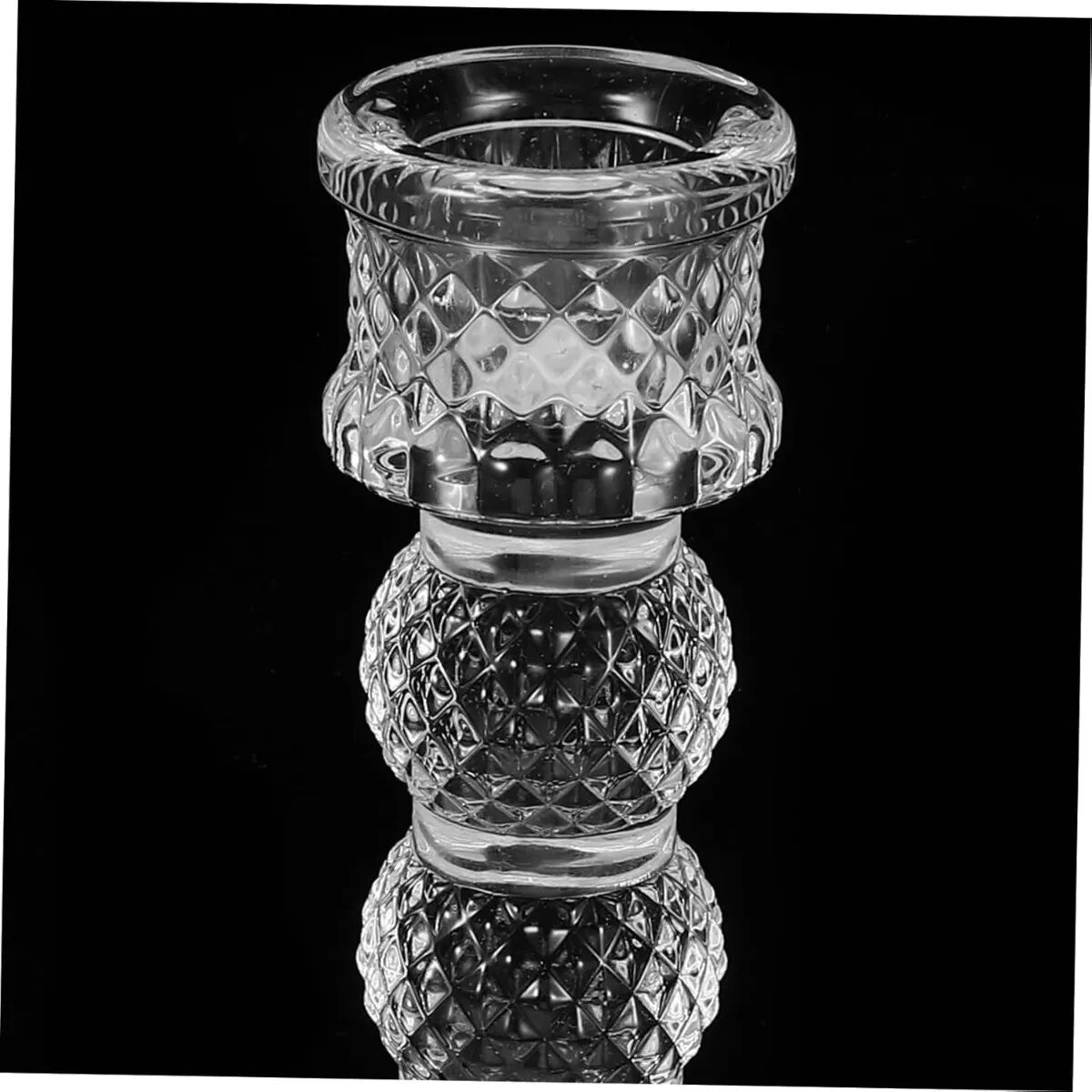 INF Elegante Diamant Zwei-Kugel Glas Kerzenhalter - Perfekt für romantische Umgebungen