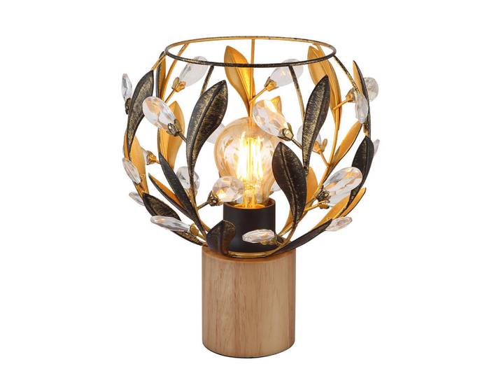 Globo Tischleuchte, Klar, Schwarz, Goldfarben, Metall, Kunststoff, 25 cm, CE, Wippschalter, Lampen & Leuchten, Innenbeleuchtung, Tischlampen, Tischlampen
