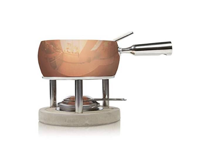 Boska Fondueset Kupfer - Käsefondue - Fondue mit 1,7 L inhalt - Geeignet für Käsefondue - Brennpaste Fondue - Fonduetopf aus Kupfer