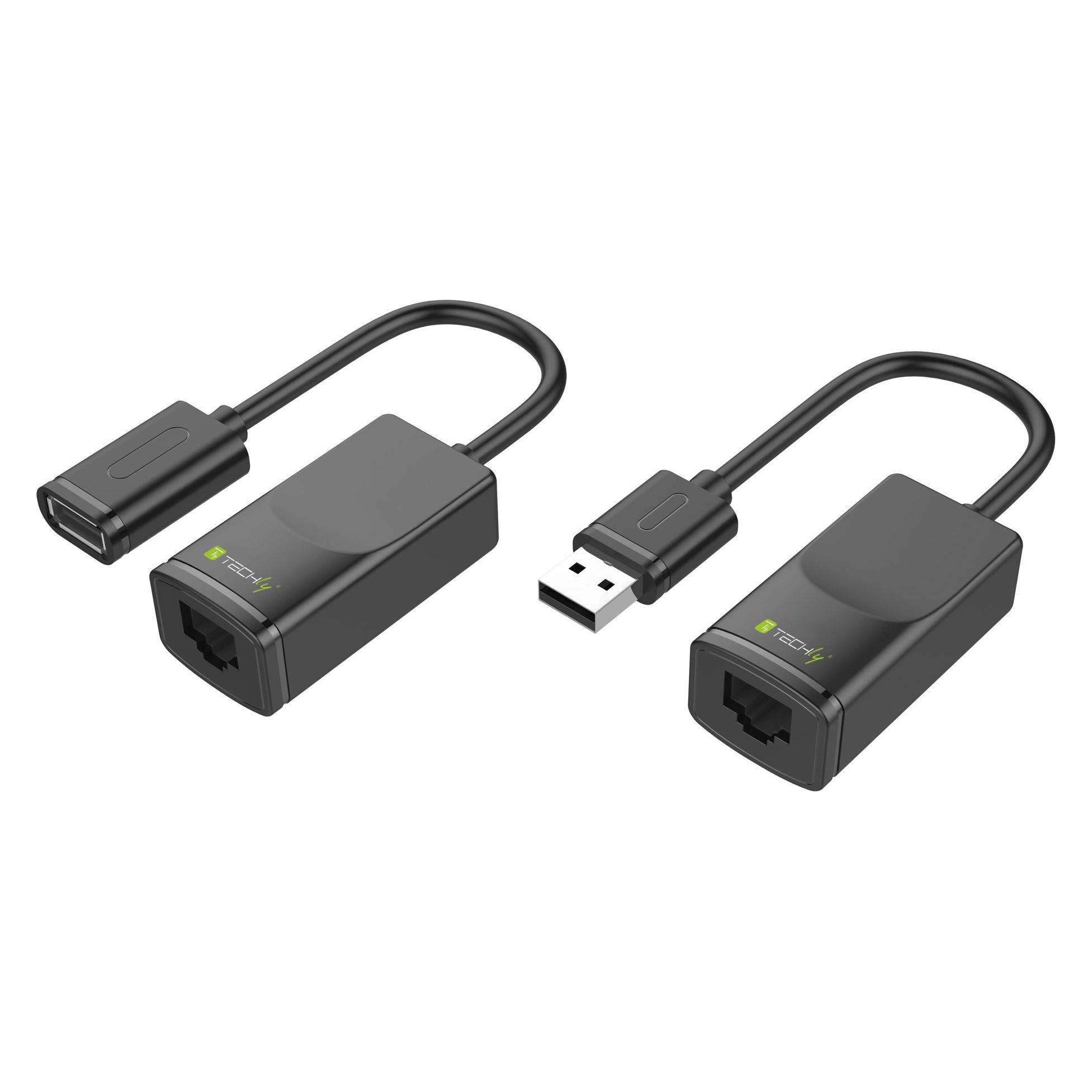 Techly USB A - RJ45 (CAT5e, 0.19 m) (IUSB-EXTENDTY2)