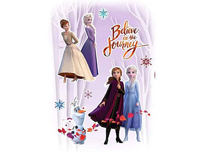 Komar Frozen Wandtattoo Believe IN The Journey - Größe 50 x 70 cm, Deco-Sticker, Aufkleber, Sticker, Wanddekoration, Kinderzimmer, Mädchenzimmer, Disney - 14058h, Bunt