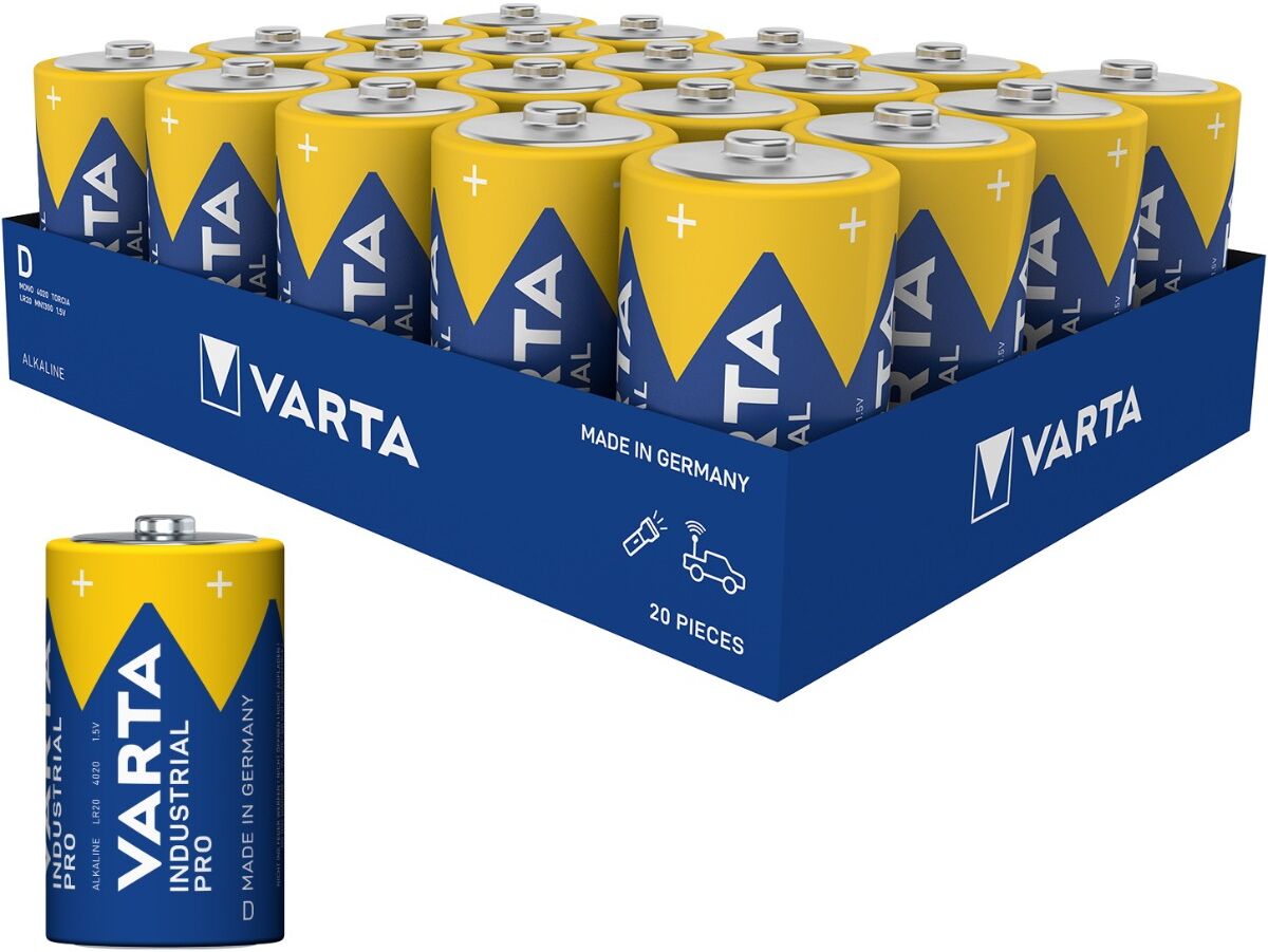 Varta Industrial Pro Alkaline D 4020 Batteries (Box of 20) LR20