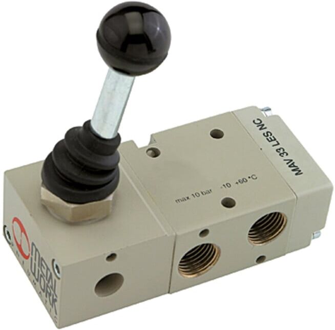 Riegler Robinet 3/2 voies, levier manuel 90° monostable G 1/4 (514.103)