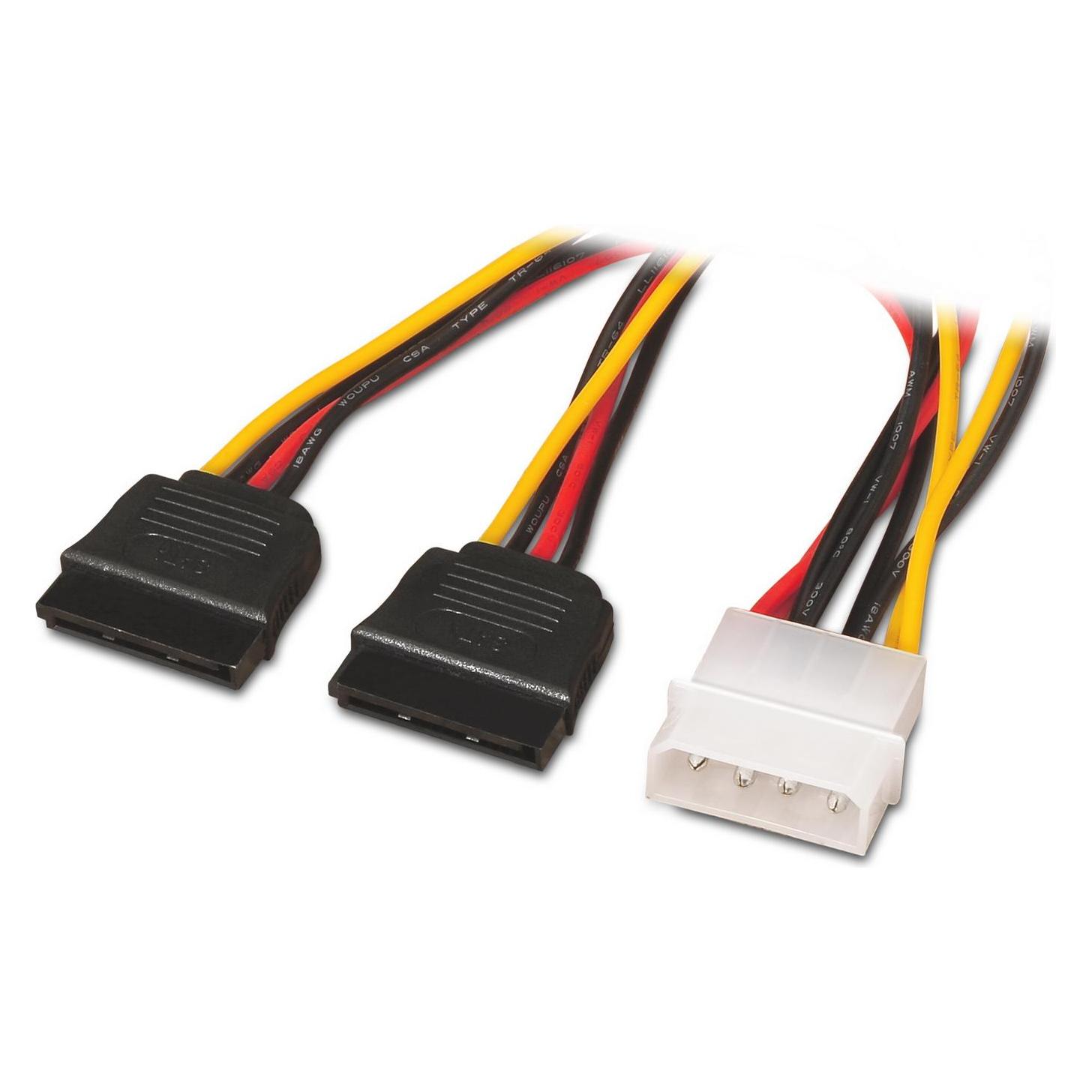 Aisens CABLE SATA ALIMENTACIÃ?N MOLEX 4PIN M-2XSATA/H 20CM (20 cm, SATA) (A131-0161)